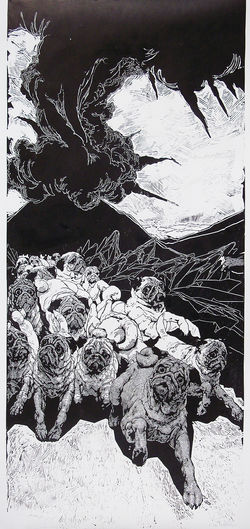 Úprk mopsů před výbuchem vulkánu