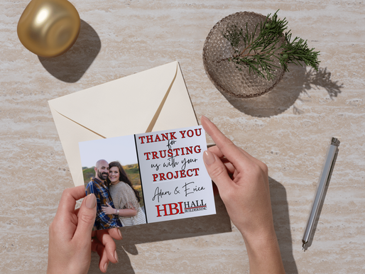 mockup of thank you card design