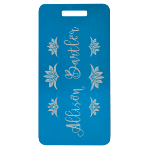3 7/8" x 2" Blue Anodized Aluminum Luggage Tag