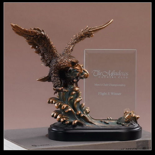 10.5"Wx9.5"H Glass Imprint Eagle Frame