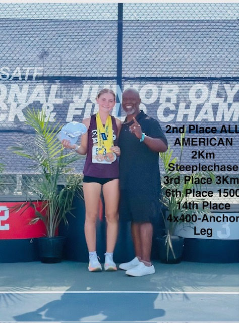 Eleanor Lial(ALL AMERICAN 2KmSC_3Km_1500m) & Coach Fennell