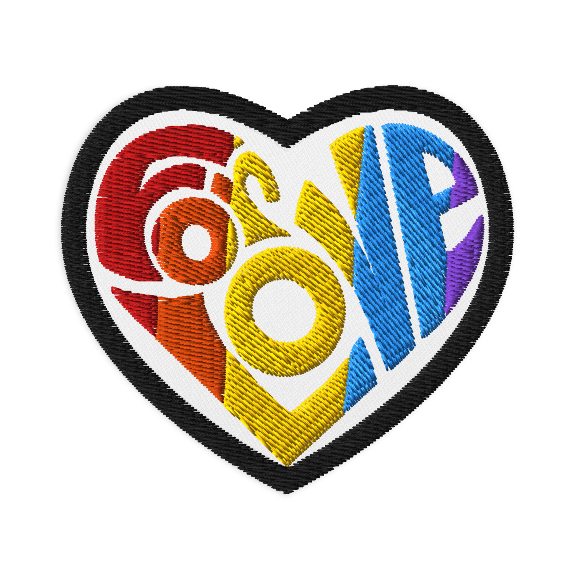 For Love Rainbow Heart Embroidered patches