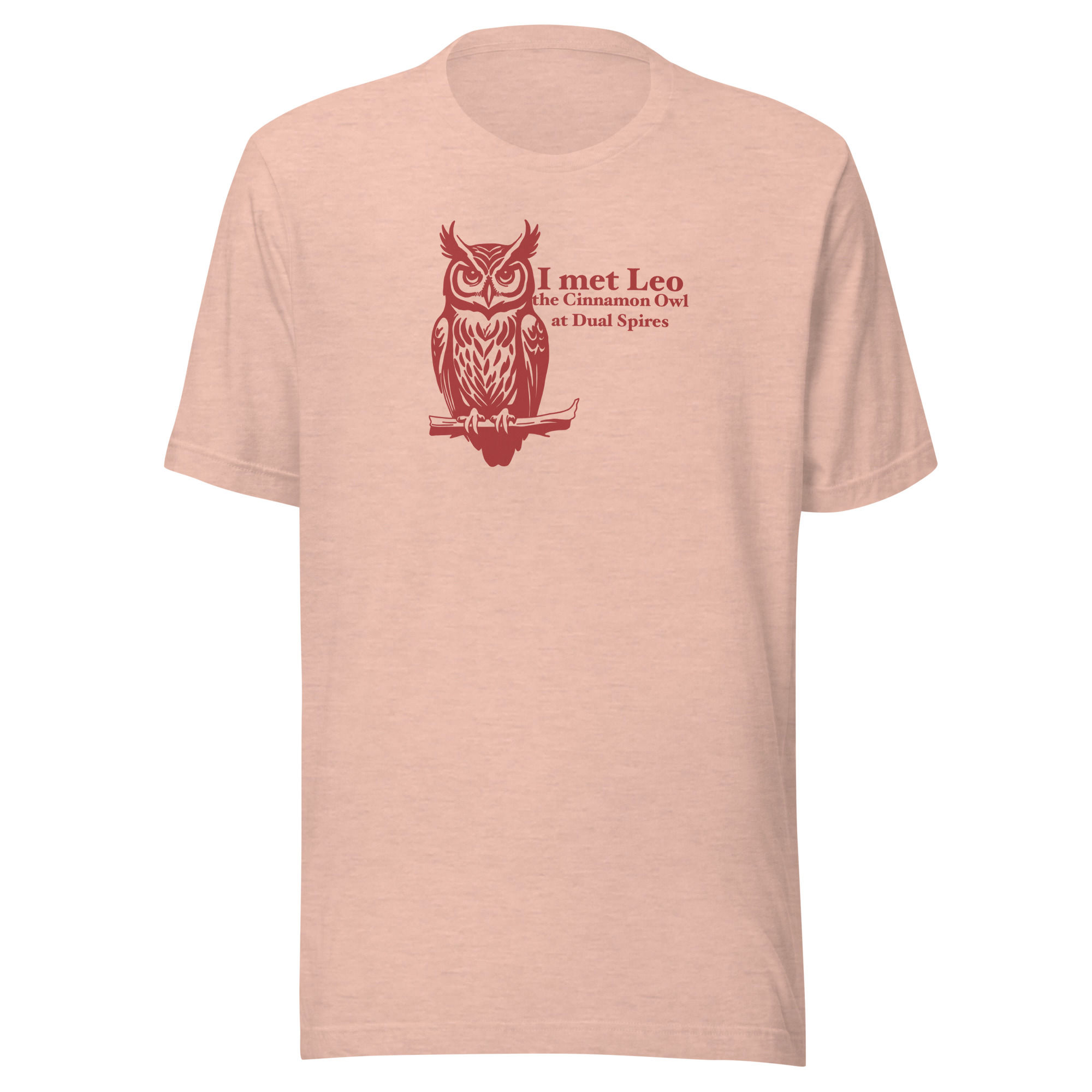 I Met Leo The Cinnamon Owl Dual Spires Unisex t-shirt