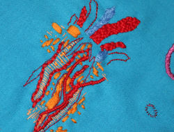 Compact yet whimsical hand embroidery with wire details
