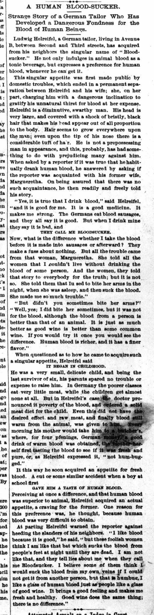 Interview with the real Ludwig the Blood Sucker