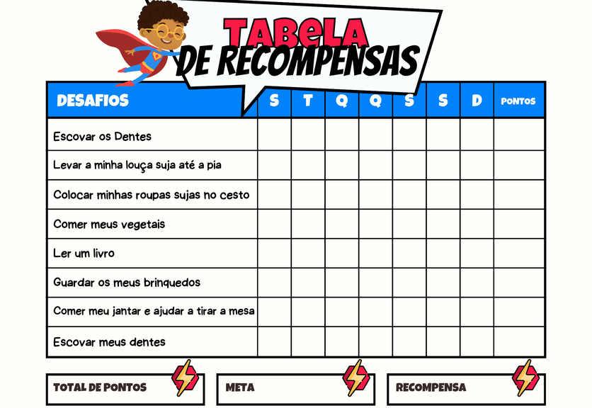 Exemplo de Quadro de Tarefas e Responsabilidades