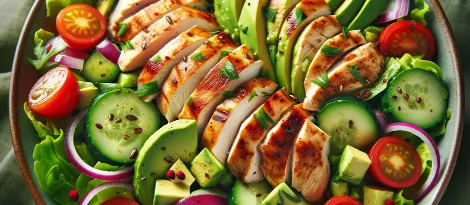 Receita para a Família: Salada de Frango com Abacate