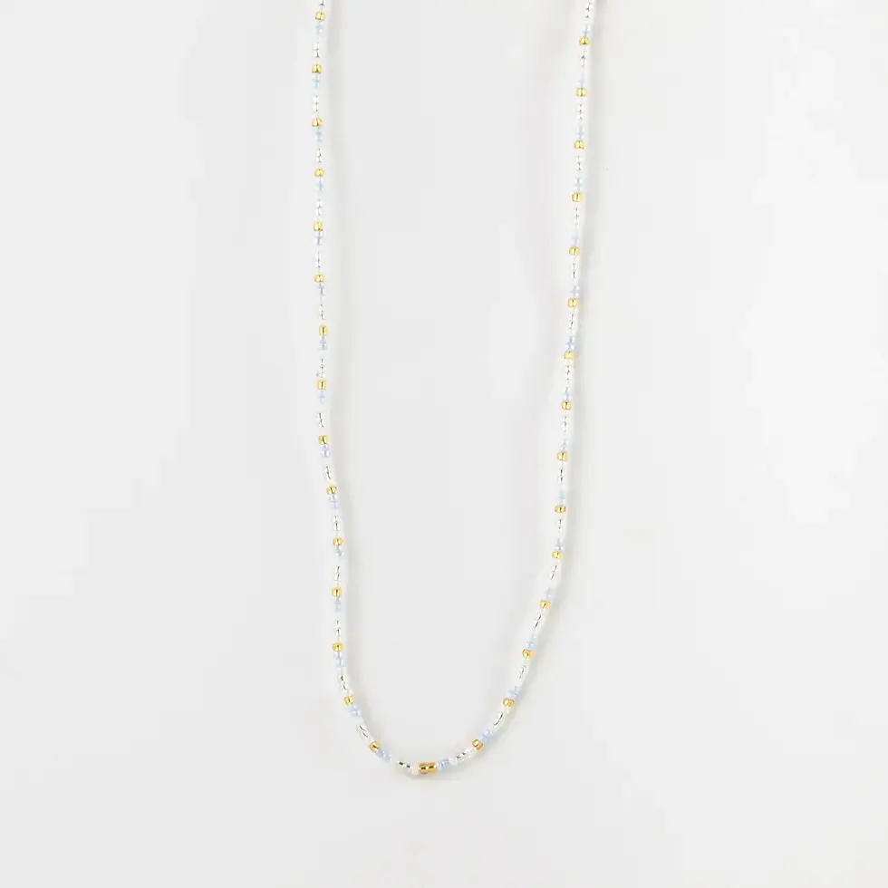 Thumbnail: Nusa Gold and Silver Beaded Choker Necklace