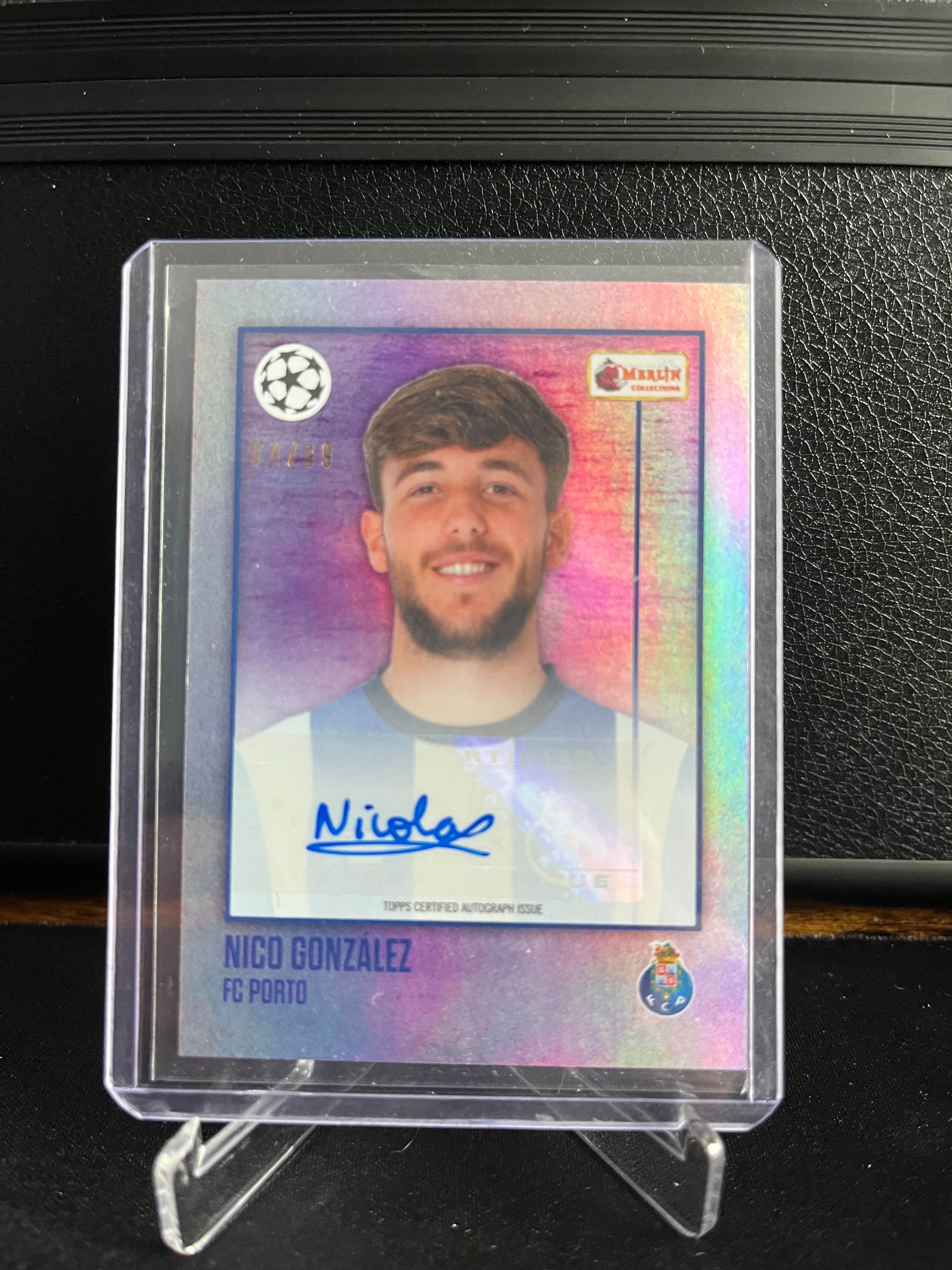 Nico Gonzalez Topps Merlin Heritage UEFA Purple /99 Auto FC Porto
