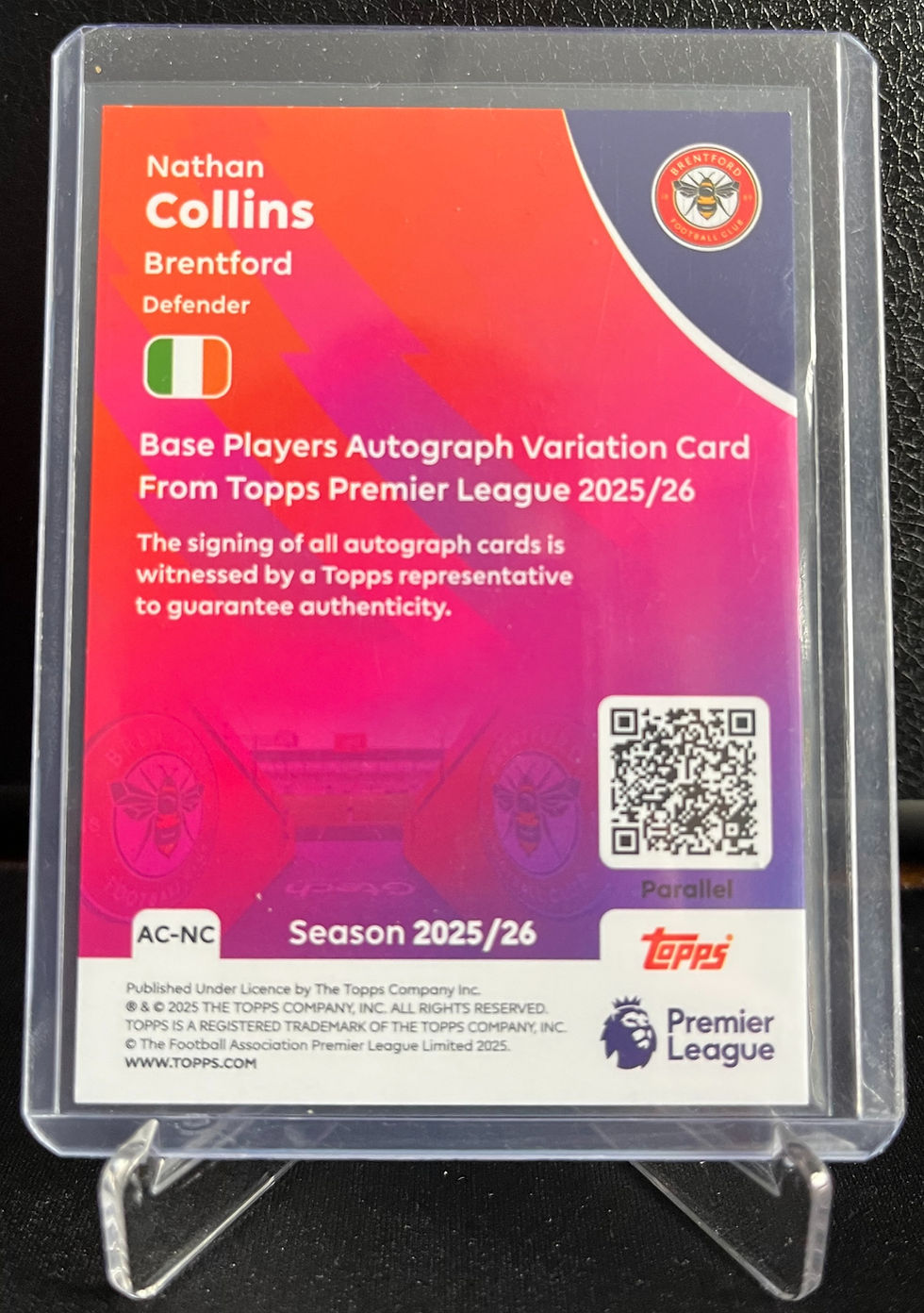 Thumbnail: Topps Premier League Nathan Collins Auto /99