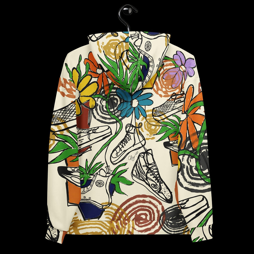 Thumbnail: "Flowers" Cream Unisex Hoodie