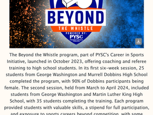 [Job Opportunity] Coaching and Referee Training for Philadelphia Youth