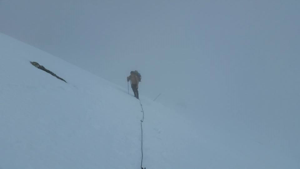 This photo, taken by me of my climbing mate on Mt Bogong in 2015, shows deteriorating weather.