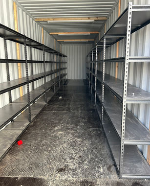 Shelved & Wired 40ft x 8ft Storage Container for sale & hire