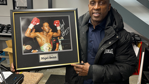 Nigel Benn Signs for Superstar Speakers – A Legendary Evening at Our Framing Workshop
