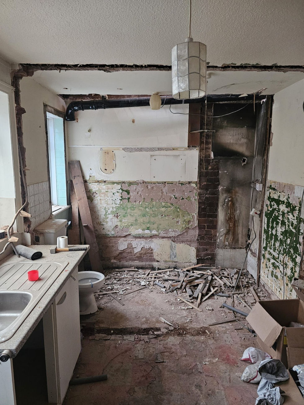Kitchen interior stripped for renovation