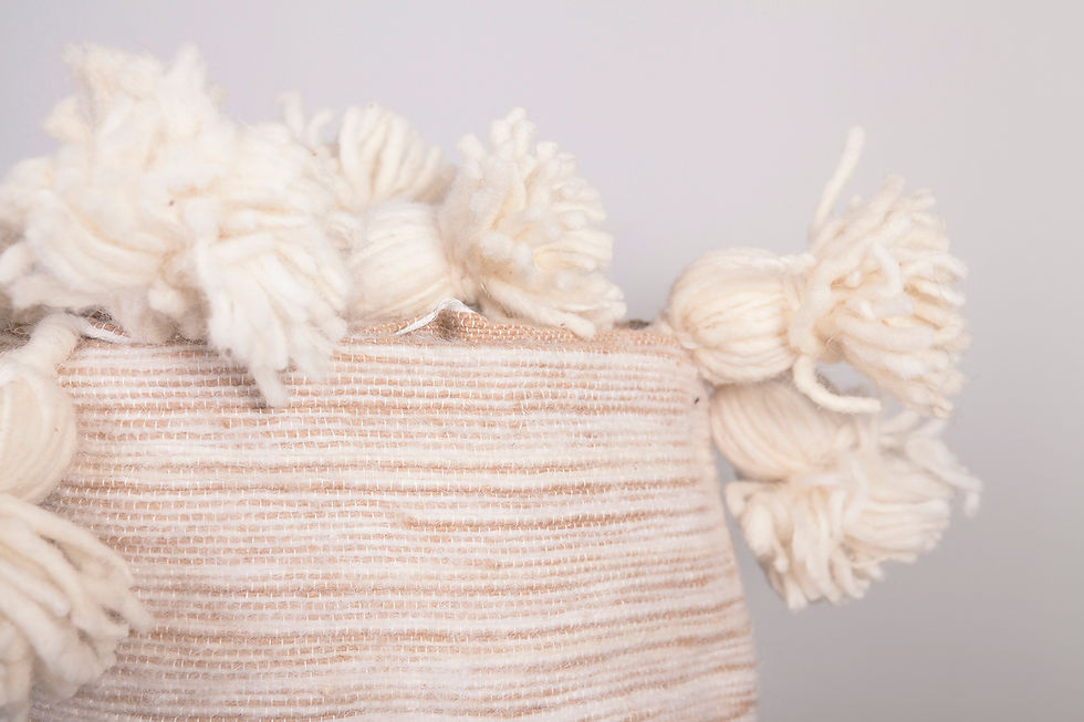 Thumbnail: Single bedspreads / POMPON PLAID wool band