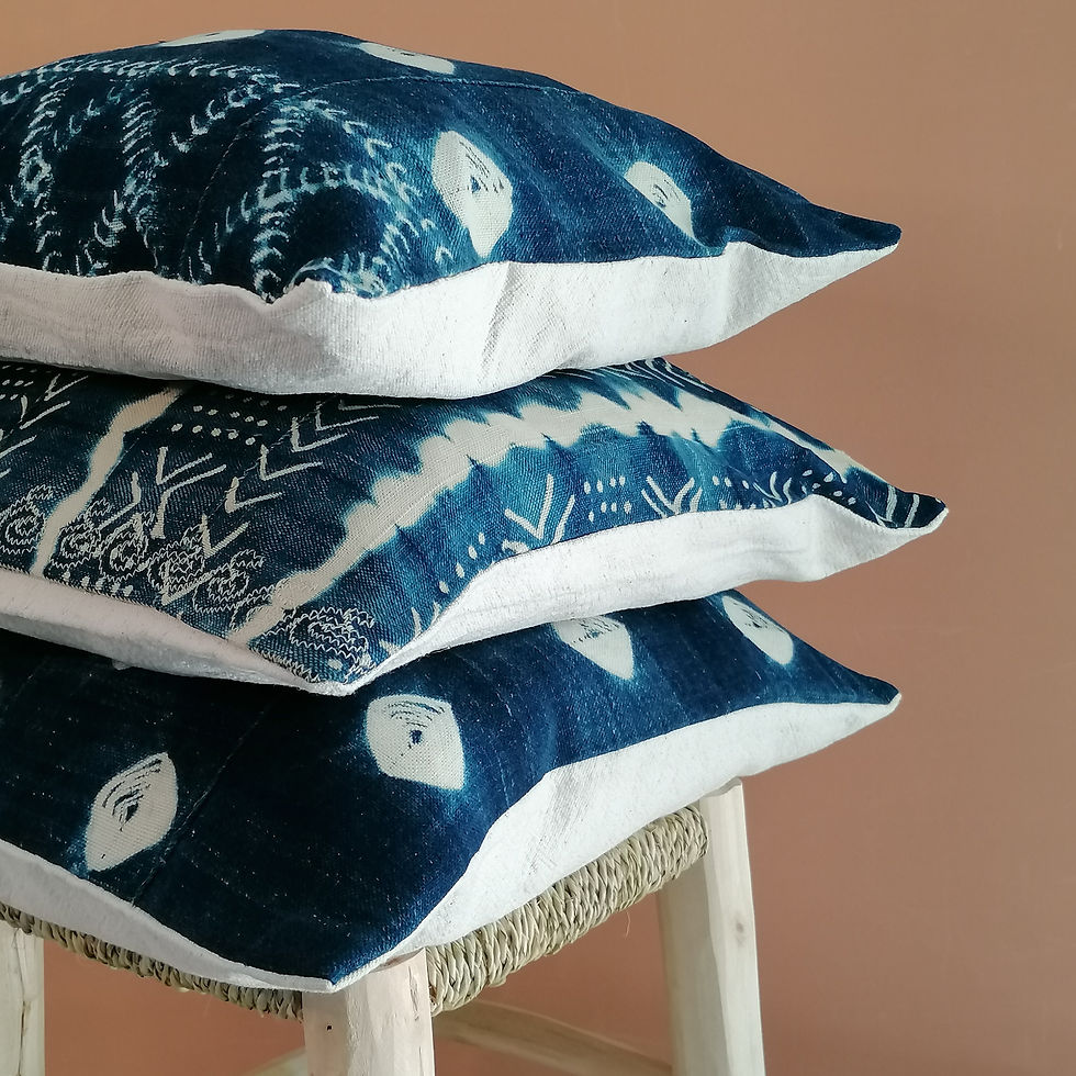 Thumbnail: INDIGO WAVES CUSHION