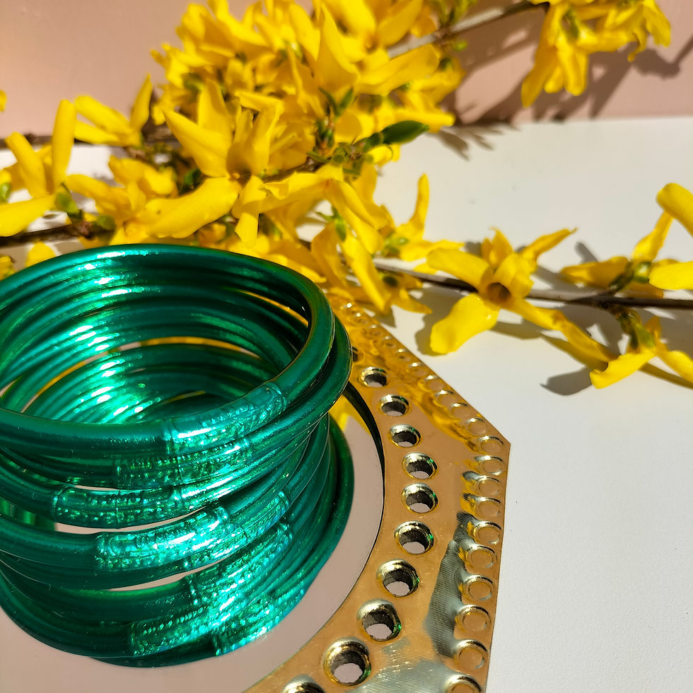 Bracciale del Tempio. Classico Verde Pavone con Mantra