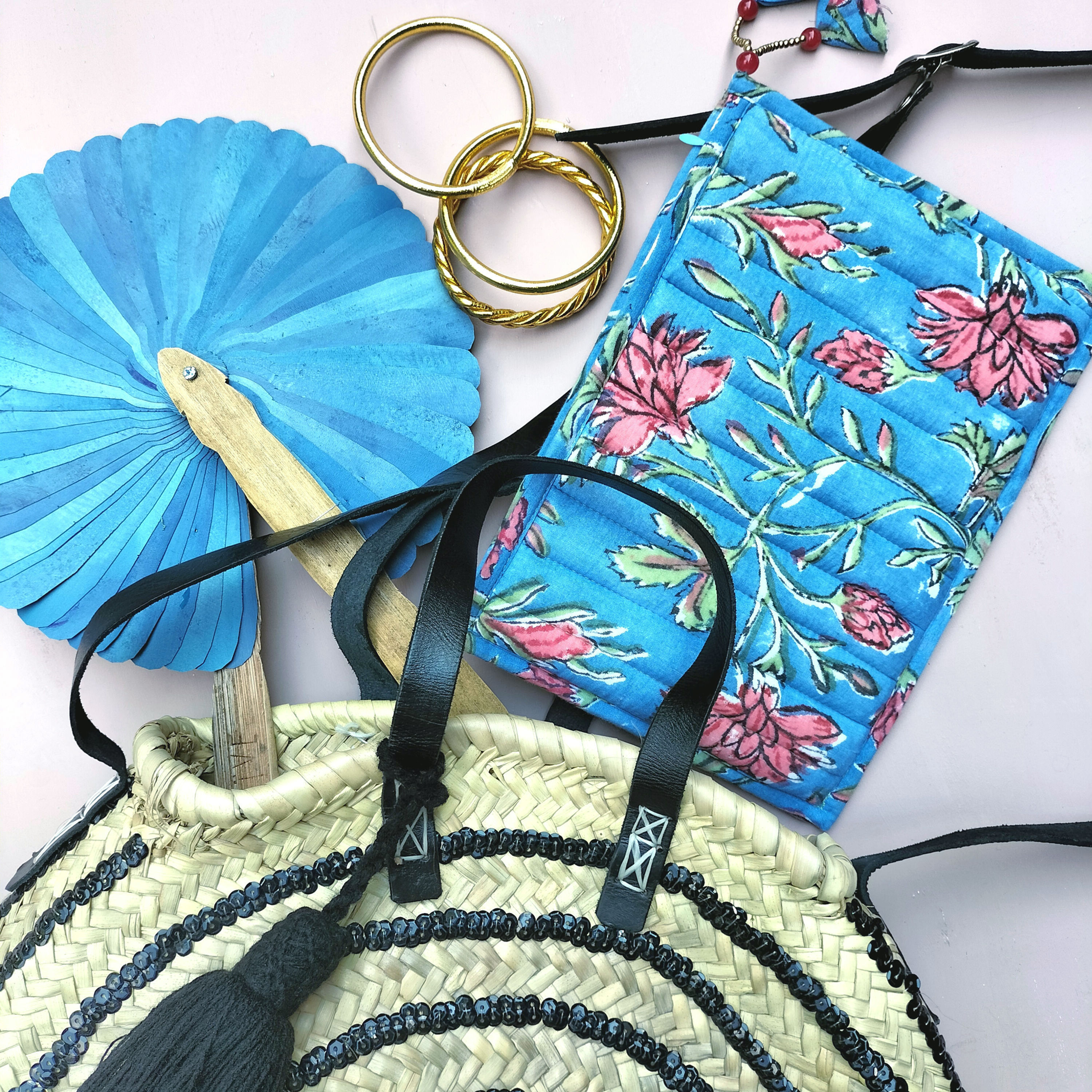 POCHETTE blockprint Acantha