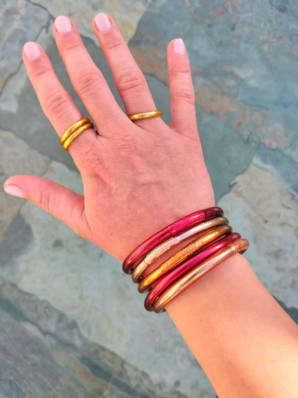 Thumbnail: Bracciale  del Tempio. Classico Champagne con Mantra