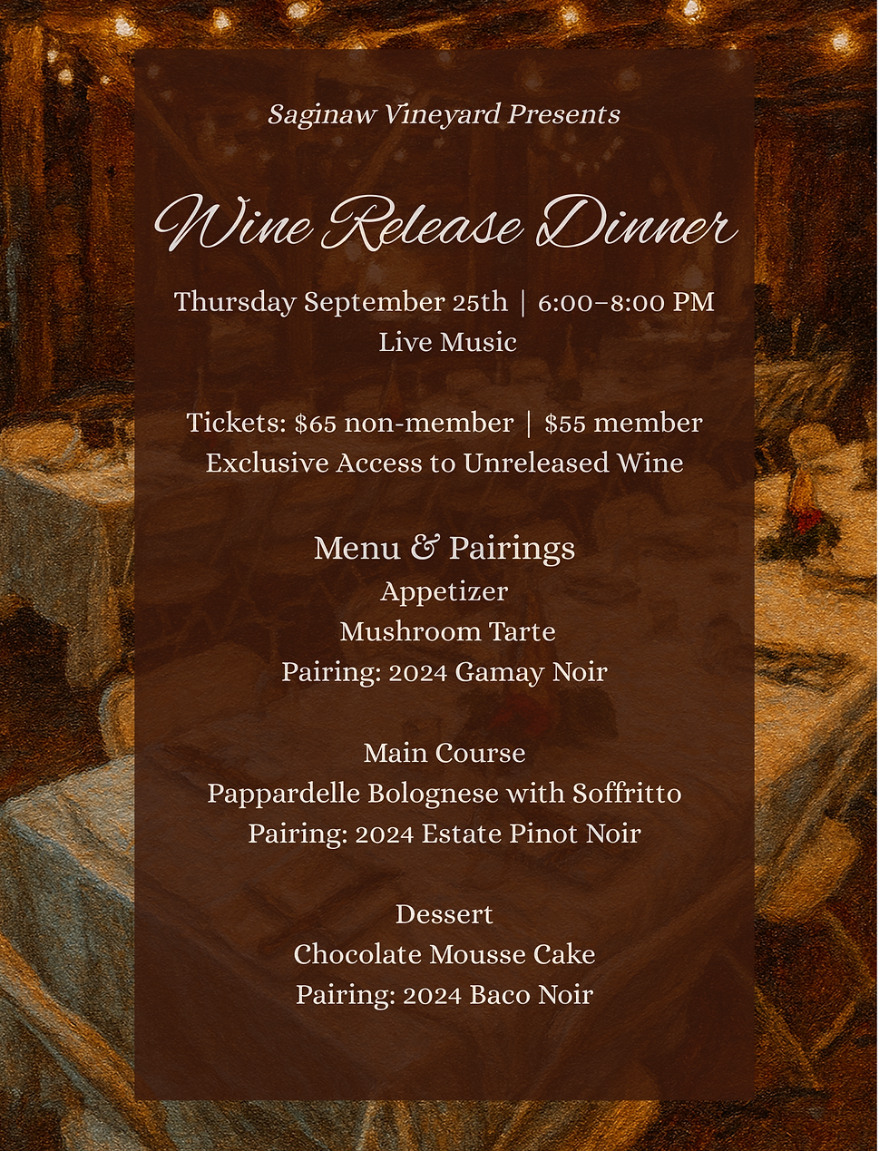 Wine Release Dinner 