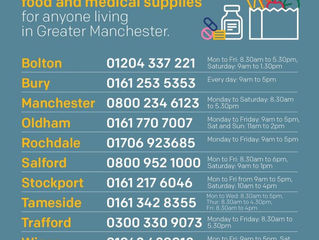 Help and support with food and medical supplies - Greater Manchester community hubs