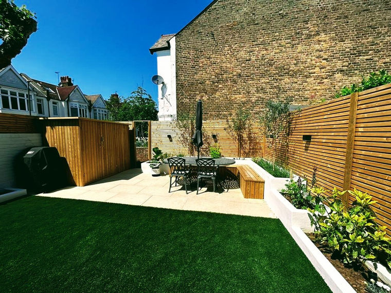 New ly designed lawn and patio