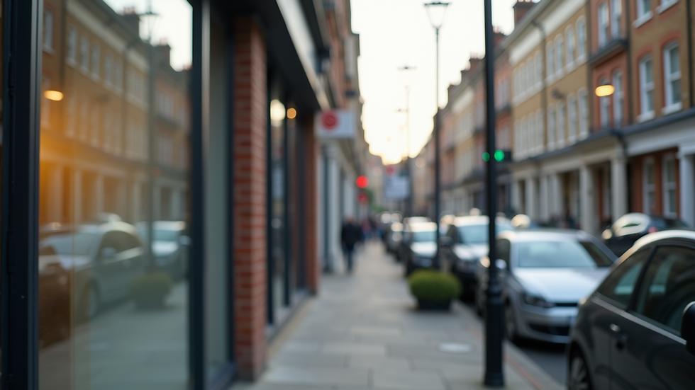 Close-up view of a South London property management office