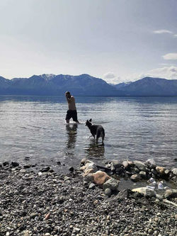 Swim in Kluane Lake