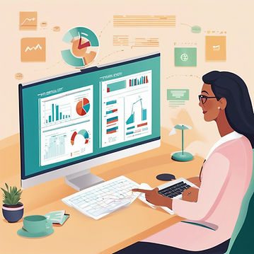 Image of a professional consultant reviewing HR system dashboards or analytics with a clie