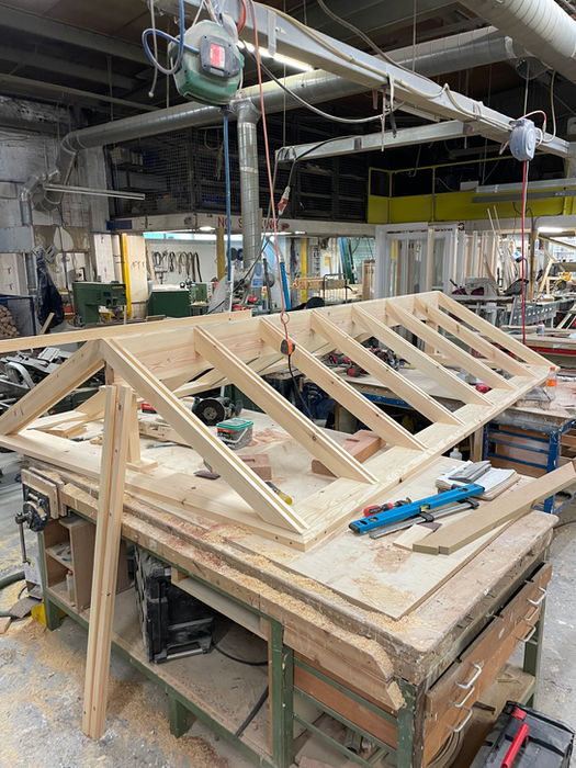 Timber Roof Lantern in workshop