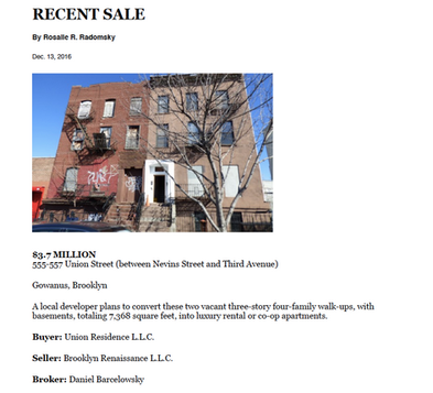 555-557 Union Street Sold - $3,700,000