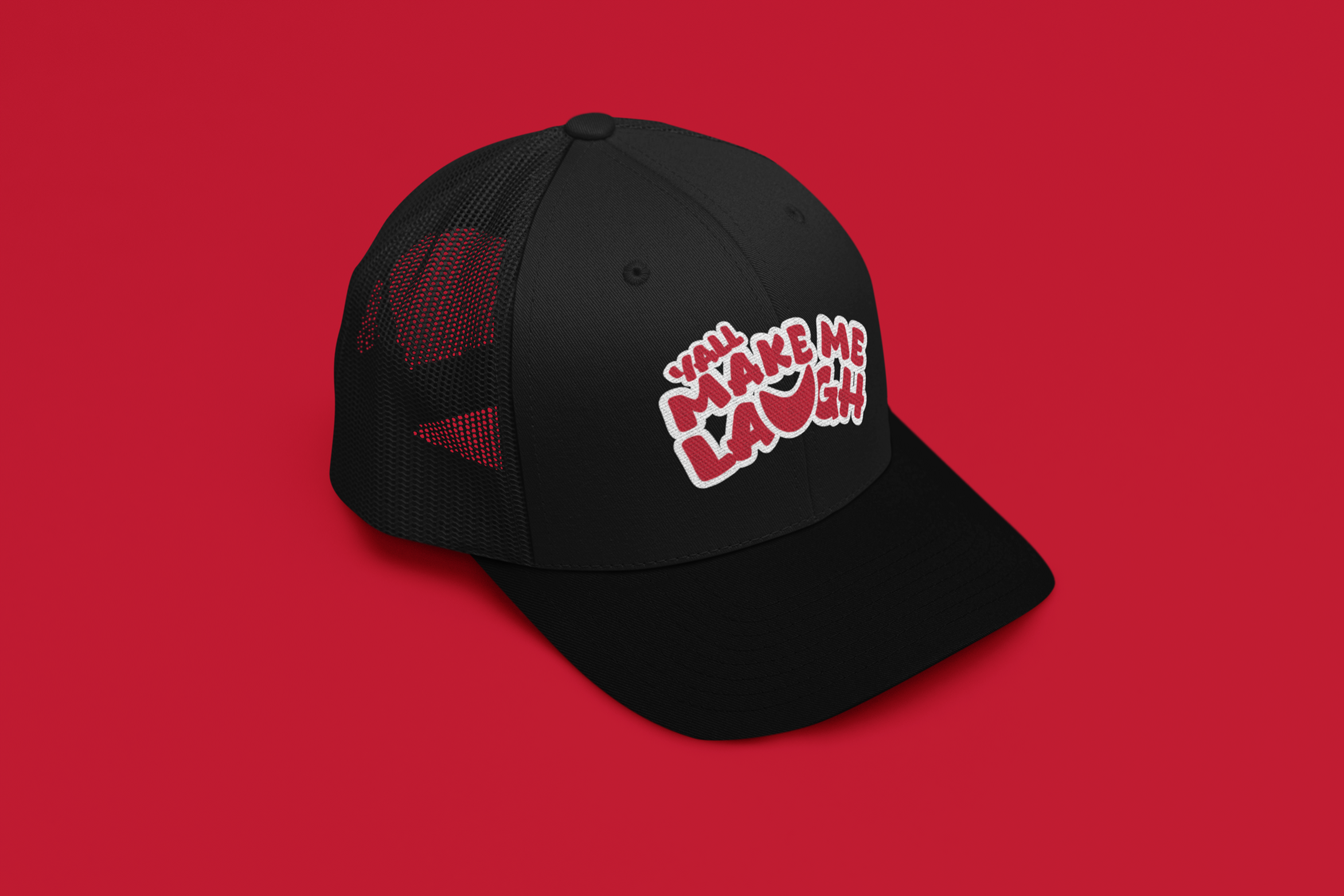 YALL Make Me Laugh Trucker Hat - Red