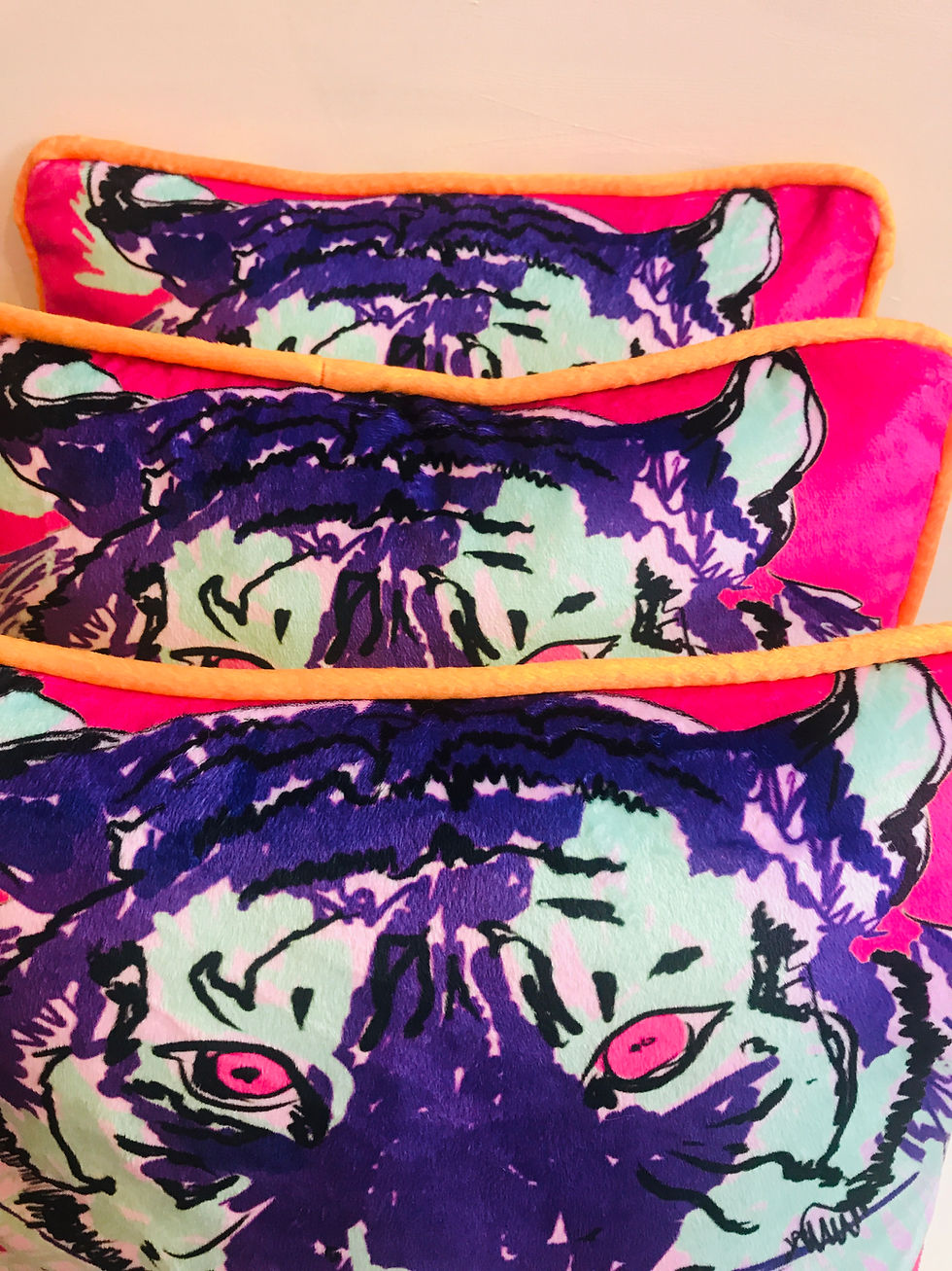 Thumbnail: Purple Tiger Velvet Cushion