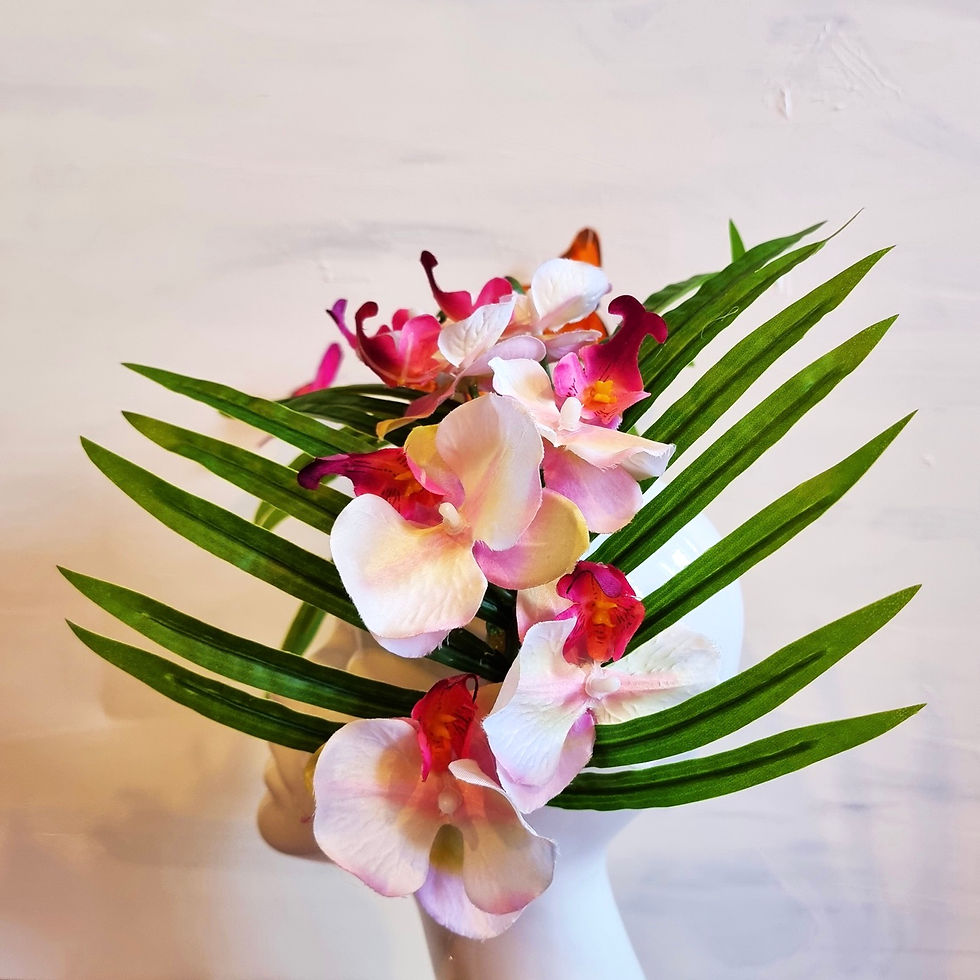 Thumbnail: Palm Leaf  Orchid tropical birds and butterflies Headdress