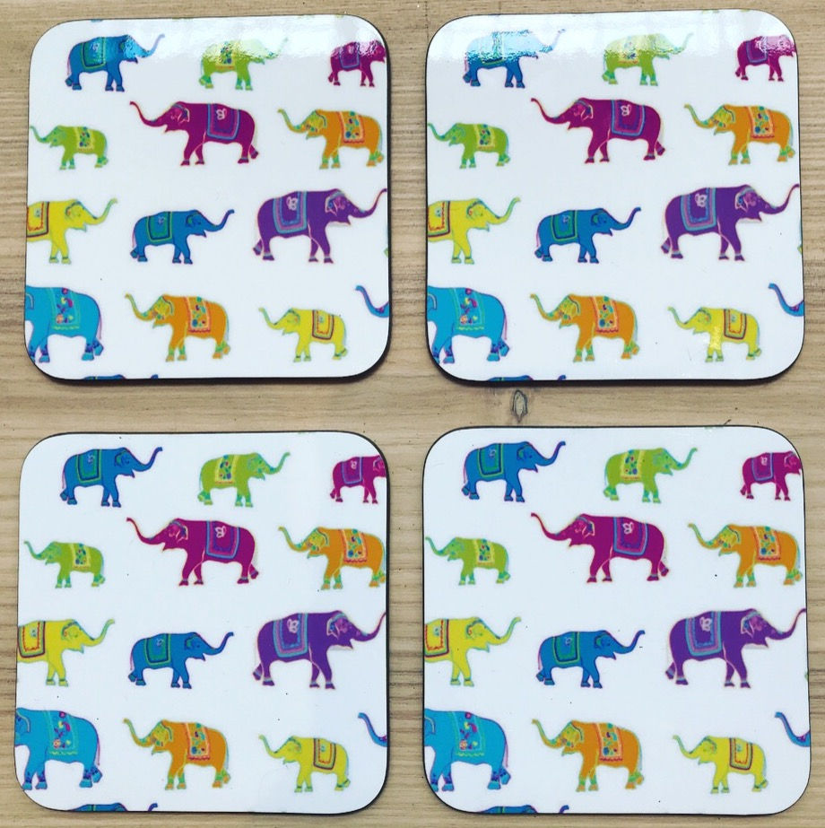 Thumbnail: Ceremonial Elephant coaster x 4