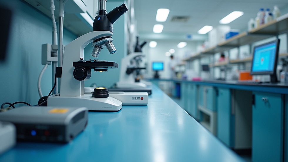 Eye-level view of a laboratory with advanced scientific equipment