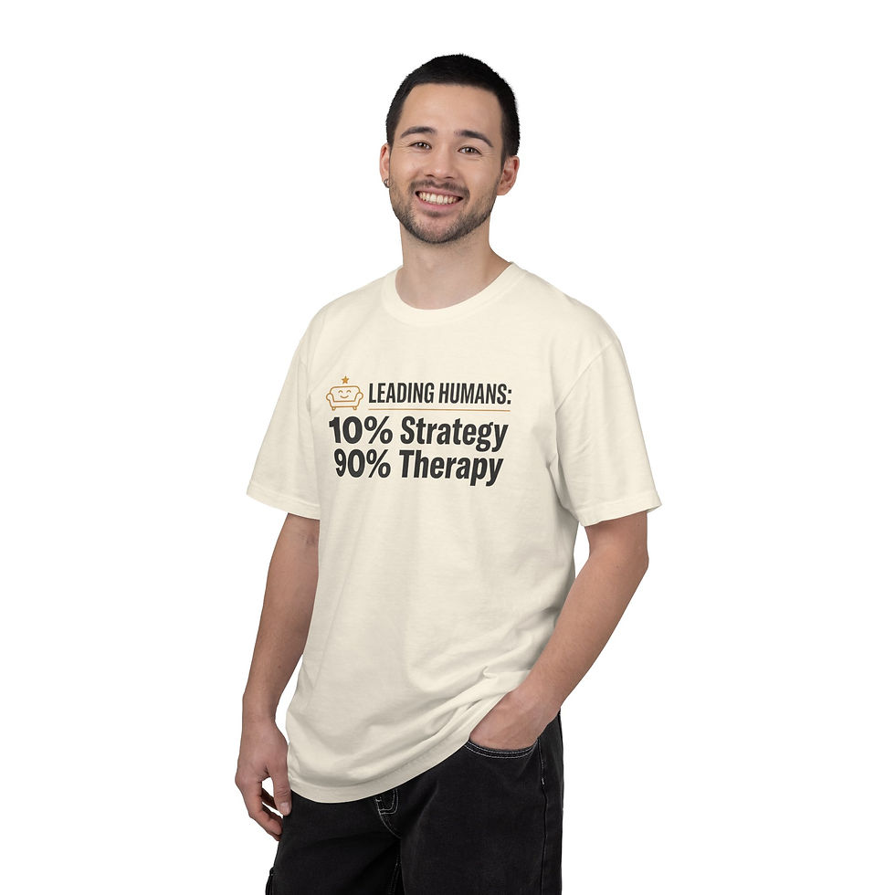 Thumbnail: "Leading humans" funny leadership humour t-shirt