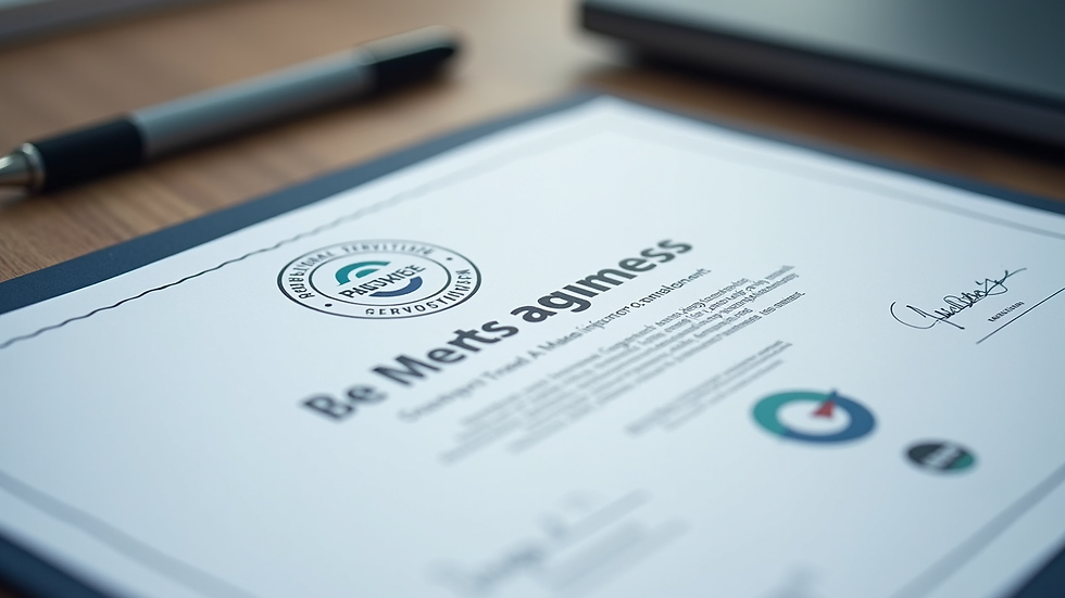 Close-up view of a certificate of completion for a project management CPD course