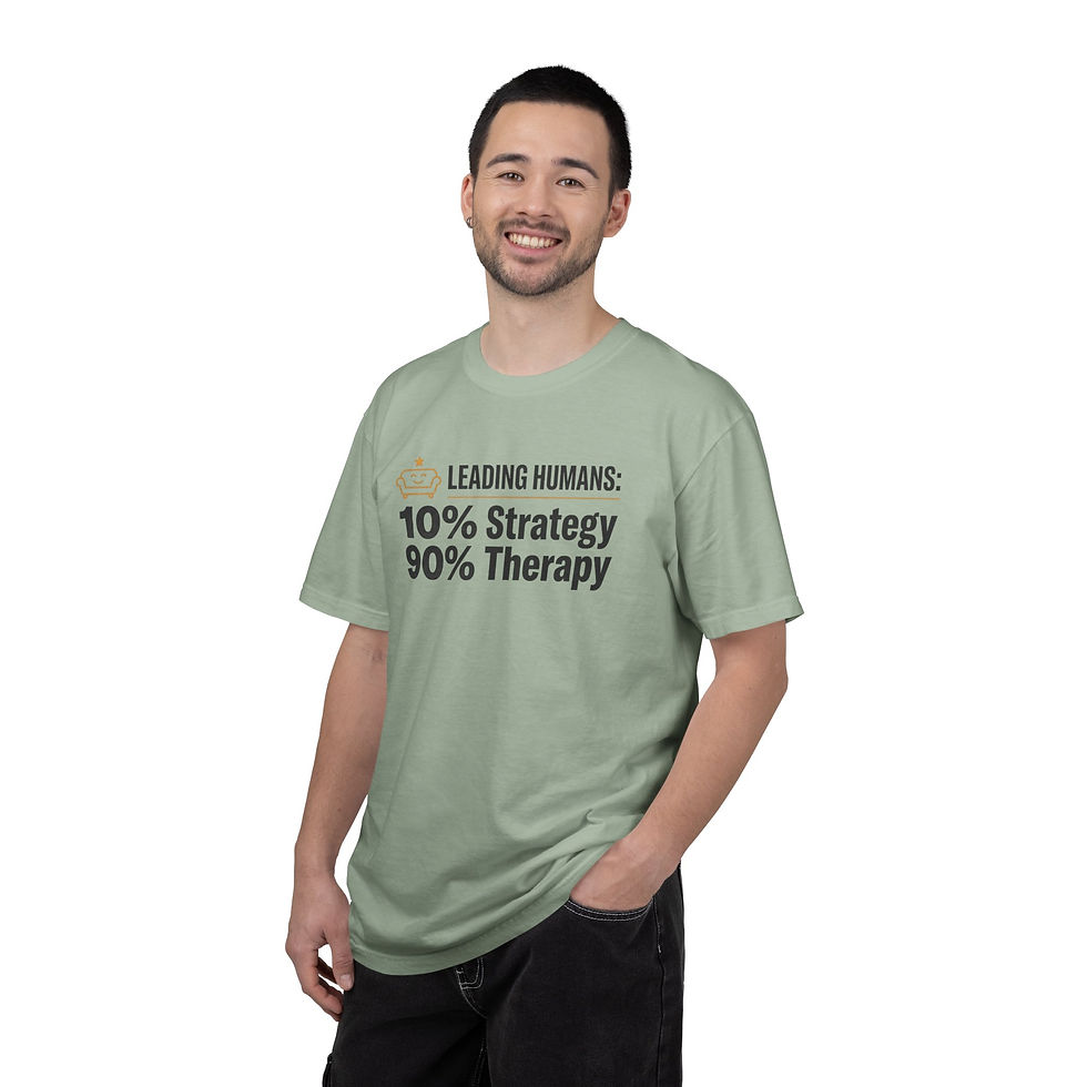 Thumbnail: "Leading humans" funny leadership humour t-shirt