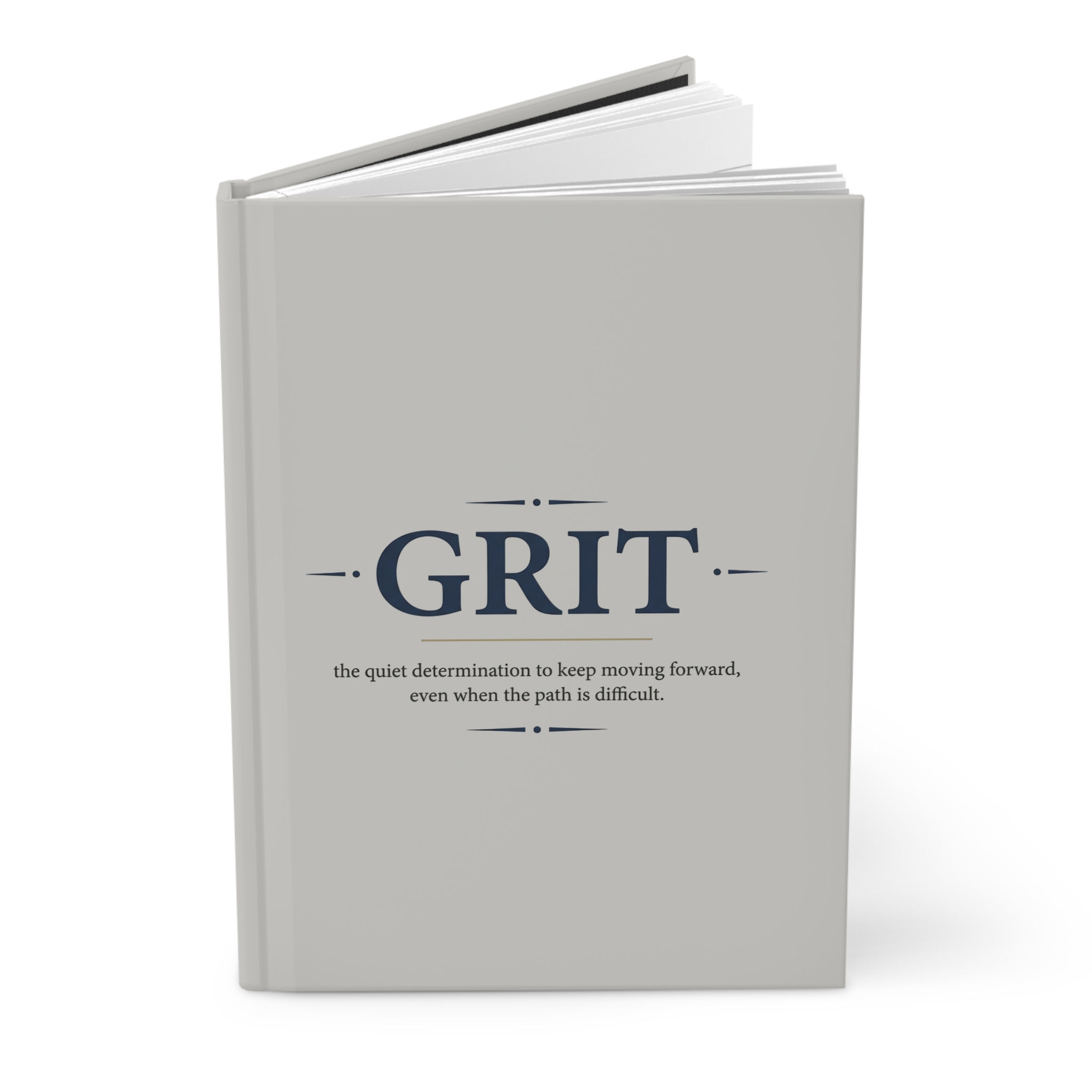 Grit Hardcover Journal, Lined Motivational Notebook for Goal-Setting Resilience