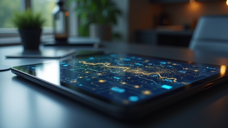 AI Powered visual on a desk in an office