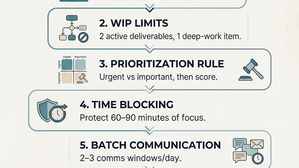 Balancing Multiple Projects: 7-point framework infographic for Project Managers