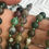 Thumbnail: Natural Agate Graduated Three Tier Necklace ~ Moss Green
