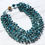 Thumbnail: Shell Multi~Layered Hand Knotted Tiered Necklace ~ DeepSkyBlue