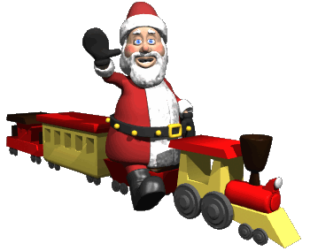Santa Riding Toy Train