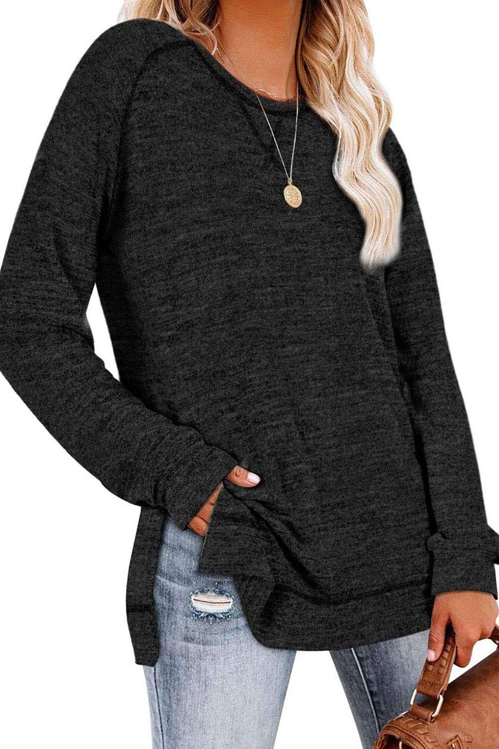 NEYOUQE Sweaters Long Sleeve for Active Woman Clothes Fashion 2024 tee Shirts fo