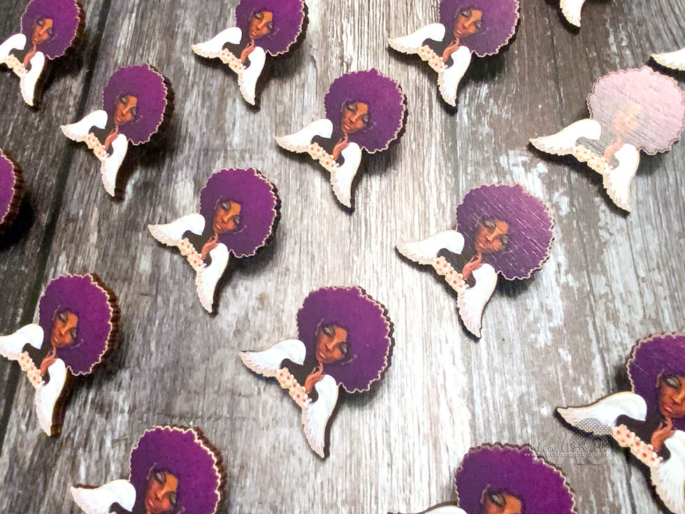 Miniatyrbild: Flower Angel Wooden Pin Badge