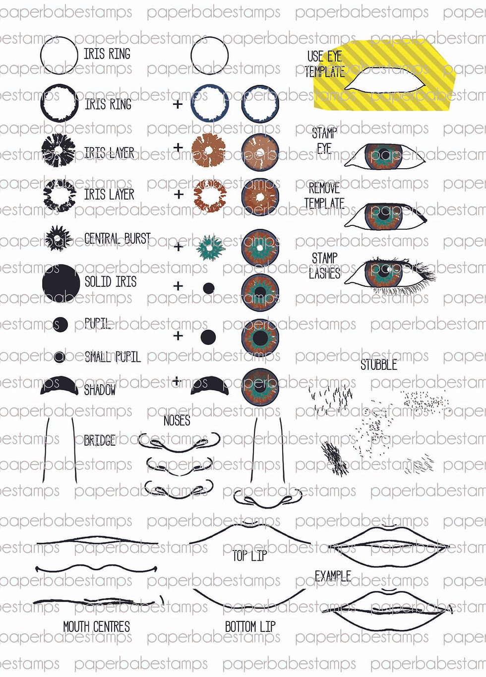 Miniature : Male Face Stamp Set